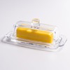 Clear Glass Butter Dish with Lid, Covered Butter Stick Holder