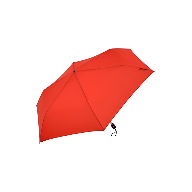 miniMAX® Faltbarer Regenschirm flach winddicht Rot Medium Regenschirm Faltschirm, Rot,
