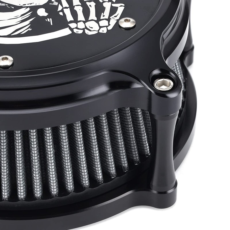 Motorcycle Air Cleaner Skull Style Air Filter Intake Kit Fit