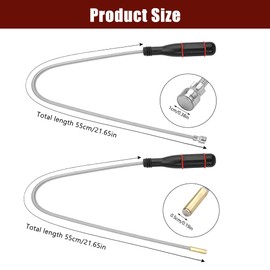 Pack of 2 Magnetic Lifters Magnetic Rod Grabber 50 cm Portable Bendable Magnetic Grabber Magnetic Lifter Flexible Strong for Gripping Keys, Screws, Small Parts, Metal Objects, Cleaning Iron Slag