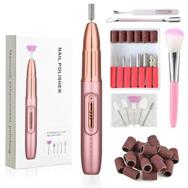 OKYUK Electric Nail Drill Cordless, 13 in 1 Nail Kit, 5 Speeds Portable Nail File, Electric Nail Files for Acrylic and Cuticles, Hard Skin, Gel Nails, Nail Art DIY, Nail Drill Cuticle Remover Tool Set