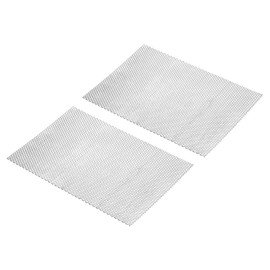 PATIKIL 11.8" L x 7.9" W Perforated Metal Sheets, 2pcs 16Ga 0.12" Hole 304 Stainless Steel Mesh Stagger Expanded Perforated Metal Plate for Ventilation Filtration