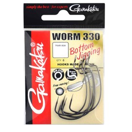Gamakatsu Worm 330 Bottom Jigging Offset Hook Size 1/0-6 Pieces