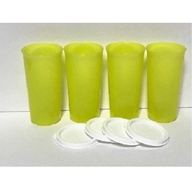 Tupperware Margarita 9 oz Tumblers Set of 4 with Flat White Seals