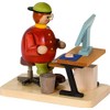 Richard Glässer Räuchermann Computerfreak, Holz, Natur, Höhe 14 cm
