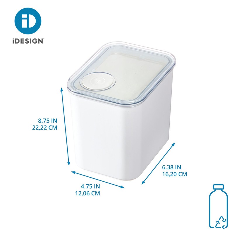 iDesign Recycled Plastic Medium Dry Goods Kitchen Canister with Airtight