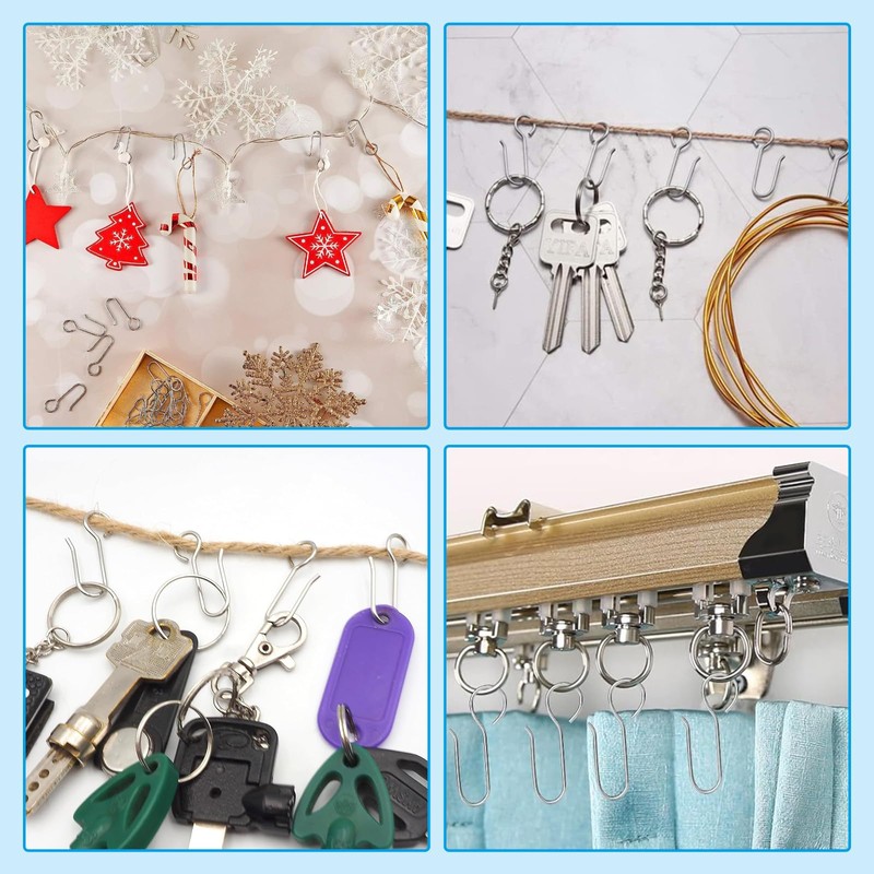 ZHEJIA Curtain Hooks Sliding Rings Set of 100 Curtain Rails