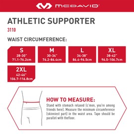 McDavid Men's Athletic Supporter Jockstrap, Lightweight & Protective Design with Wide Waistband for Comfort & Support, Cup Not Included, White, Adult S, 2-Pack