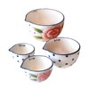 Bicuzat Ceramic Flower Pattern Measuring Cups Set, Measuring Bowls Set,