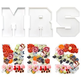 Valguri 10 Inch Plastic Fillable Letter for Charcuterie, Bridal Shower Party Table Centerpiece, Waterproof (MRS)