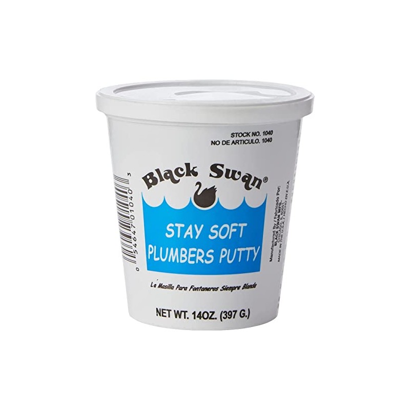 Black Swan 01040 Stay Soft Plumbers Putty, 14 oz White