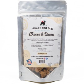 Small Big Dog Cheese & Bacon Treats, Soft, 5 oz., Wheat-Free, 100% Natural Ingredients, Delicious, Great for Senior Dogs and Those with Teeth Issues