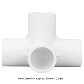 20Pcs 4 Way PVC Fittings 25mm Inner Diameter Elbow Fitting Pipe Connector for Water Pipes Greenhouse Pipe Joints White