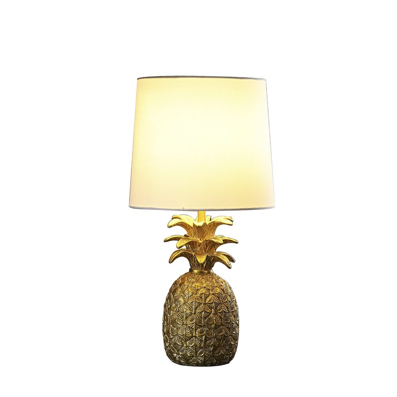 ORE HBL2571 Tropical Heahea Pineapple Table Lamp, Golden Brass, 17"