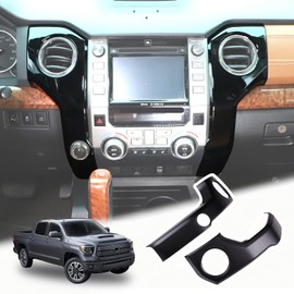 LLKUANG ABS Center Console air Conditioning air Outlet Decoration Frame Cover Trim for Toyota Tundra 2014-2020 Modification Accessories (Glossy Black)