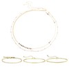 FFDHWU 2 Sparkling Sequin Waist Chains, 3 Bracelets, Layered Abdominal