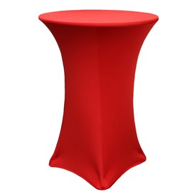 YOUR CHAIR COVERS - 30" D x 42" H Highboy Cocktail Round Stretch Spandex Table Cover - Red, Fitted Elastic Tablecloth for Round Tables, Outdoor Party DJ Tradeshow Banquet Vendor Wedding