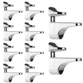 LDXDRU Pack of 10 Adjustable Glass Shelf, Wall Shelf Bracket, Glass Holder Stainless Steel for 3-21 mm Thick Glass, Glass Shelf Brackets, Glass Shelf Brackets, Glass Base Holder for Glass, Acrylic