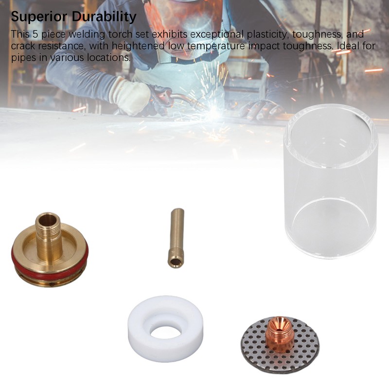 1 Set 5Pcs TIG Welding Torch Glass Cup Electrode Clamp