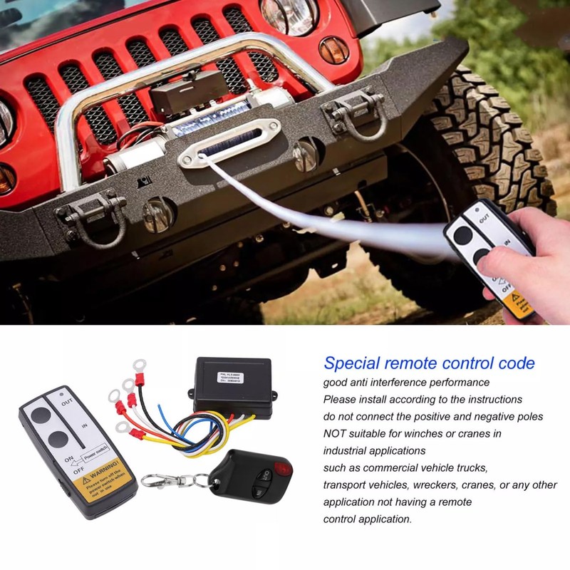 Wireless Winch Remote Control Kit,12V 250A Winch Solenoid Relay Contactor