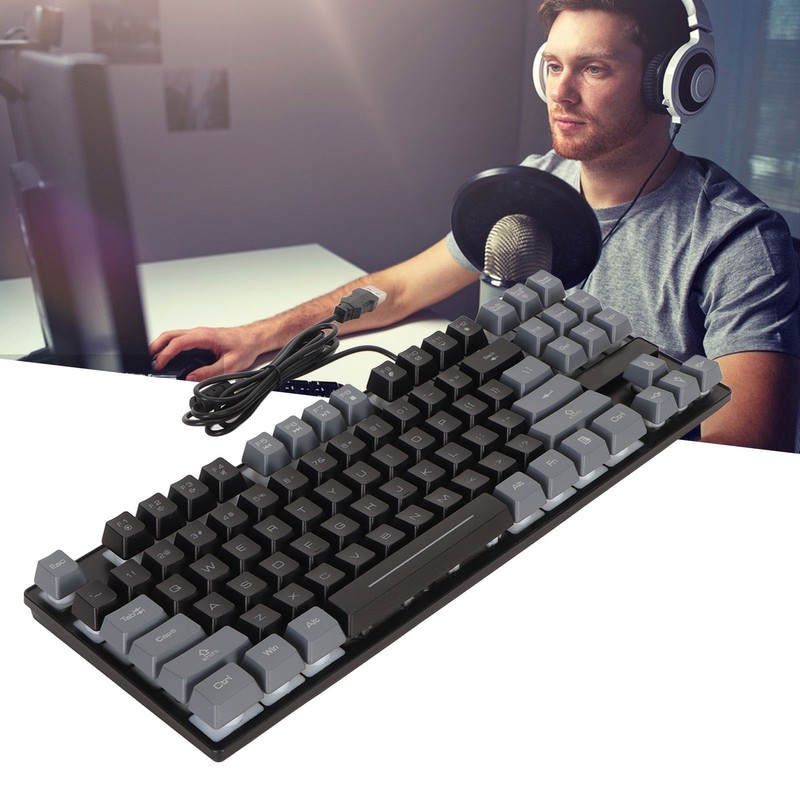 Mechanical Gaming Keyboard Multifunction 87 Keys Colorful Backlight USB Wired