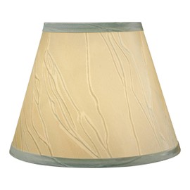 Aspen Creative 32430A, Empire Hardback Lamp Shade, 5" Top x 9" Bottom x 7" Slant, Light Green Fabric w/Spider Fitter