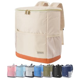 Insulated Cooler Backpack Small- Leak Proof Backpack Cooler 30 Cans, Waterproof Lightweight Cooler Bag for 12h Hot/Cold Retention - Portable Soft Cooler for Travel, Camping, Beach, Lunch