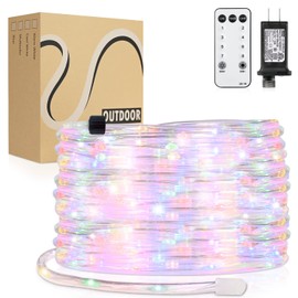 Rope Lights Outdoor, 98ft 600 LED Outdoor Multicolor Rope Lights Plug in, Waterproof Outdoor Rope Lights for Garden, Tree, RV, Camping, Patio, Holiday Decoration, Party, Christmas (RGB)
