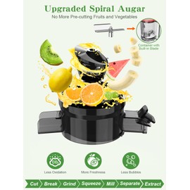 GlowWise Slow Cold Press Masticating Juicer Machines for Whole Fruits & Vegetables, 4.35" Large Feeding Chute, Ultra Quiet & Easy Clean for Home Kitchens, High Nutrient Extraction