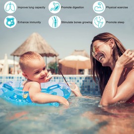 Sealive Baby Pool Float, Infant Seat Boat Inflatable Swimming Ring Trainer Waist Pool Float with Double Handle, Childrens' First Swim Floaties Bathtub Toys Pool Accessories for Kids Toddlers