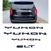 GMC Gloss Black Door Rear SLT Yukon Emblems Letters 2021-2024