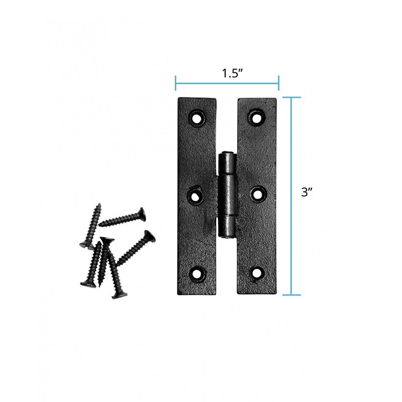 Renovators Supply Manufacturing H Cabinet Hinges 3 in. Black Wrought
