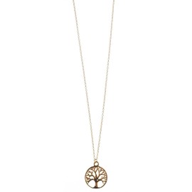 ECRU metal New USA Made ECRU Metal Gold Tone Tree Pendant 16" Necklace NWT