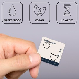 Fake Tattoo Heart - Temporalis® | Temporary Tattoos for Adults - EU Certified Cosmetics, Vegan & Waterproof - Lasts 1 to 2 Weeks [Angel and Demon Hearts]