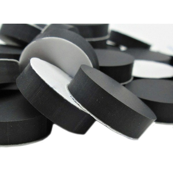 1 1/4" D Round Silicone Rubber Feet Self Adhesive Black