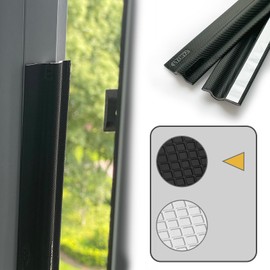 16.4 FT Window Adhesive Weather Stripping Seal Strip PU Foam, PE Cover, Sticking Installation for Any Type of Windows, Sound Heat Insulation, Dust Water Moisture Prevention (16.4ft, Black，Window)