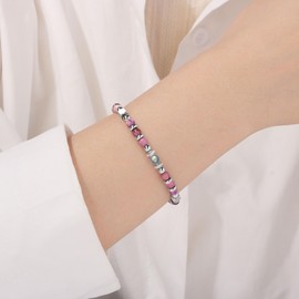 JoycuFF Niece Gifts from Auntie Aunt, Gifts for Niece Bracelet, Christmas Graduation First Day of School Birthday Ideas for Women Colorful Imperial Jasper Moonstone Bracelets for Women