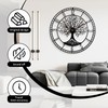 Dankeit Tree of Life Wall Clock, 24Inch Metal Black Family