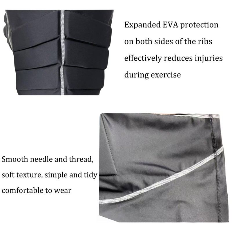 Topeter Sleeveless Compression Top w/Shock-Absorbing Chest, Ribs & Shoulder Guards