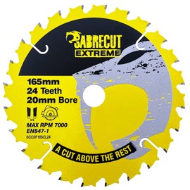 1 x SCCSF165CL24 SabreCut 165mm 24T x 20mm Bore Cordless Circular Saw Blade