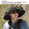 Solar Fan Hat Large Brim Quick Dry Breathable 3 Speeds