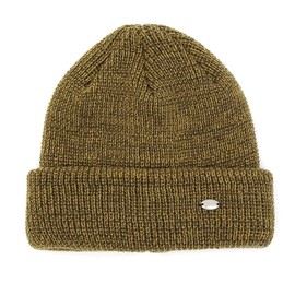 UNDERCONTROL Steel Logo Label Unisex Autumn Winter Acrylic Thick Warm Outdoor Two-Tone Beanie Korea Knit Slouchy Skull Ski Hat, Mustard Olive