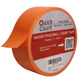Quick Court Indoor Pickleball Court Marking Tape, The Complete Pickleball Court Marking Kit - 2'' x 230FT, Pickleball Court Tape with Instructions Included for Fast Court Marking (4, Orange)