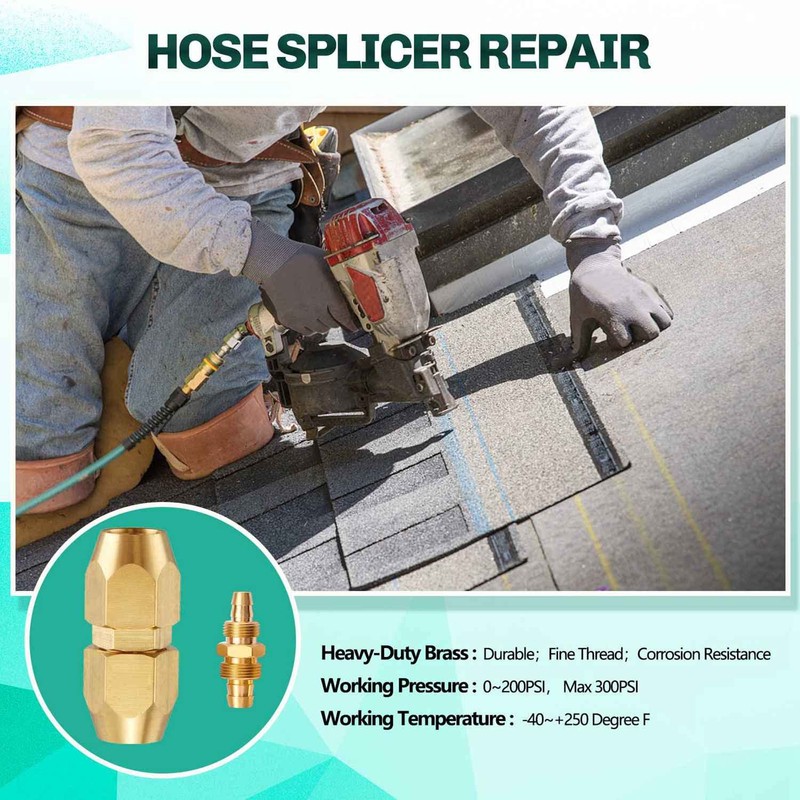 Pronese 4 Pack Soild Brass HPT Air Reusable Hose Splicer