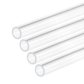 DMiotech 4pcs 1/4" x 5/16" x 12" Clear Acrylic Pipe Rigid Plastic Tubing for Aquarium Water Pipe, Water Cooling System, Plumbing