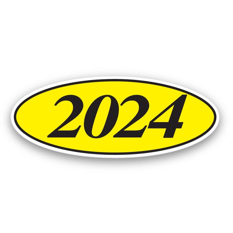 EZ-Line Oval Model Windshield Year Stickers for Car Windows Large