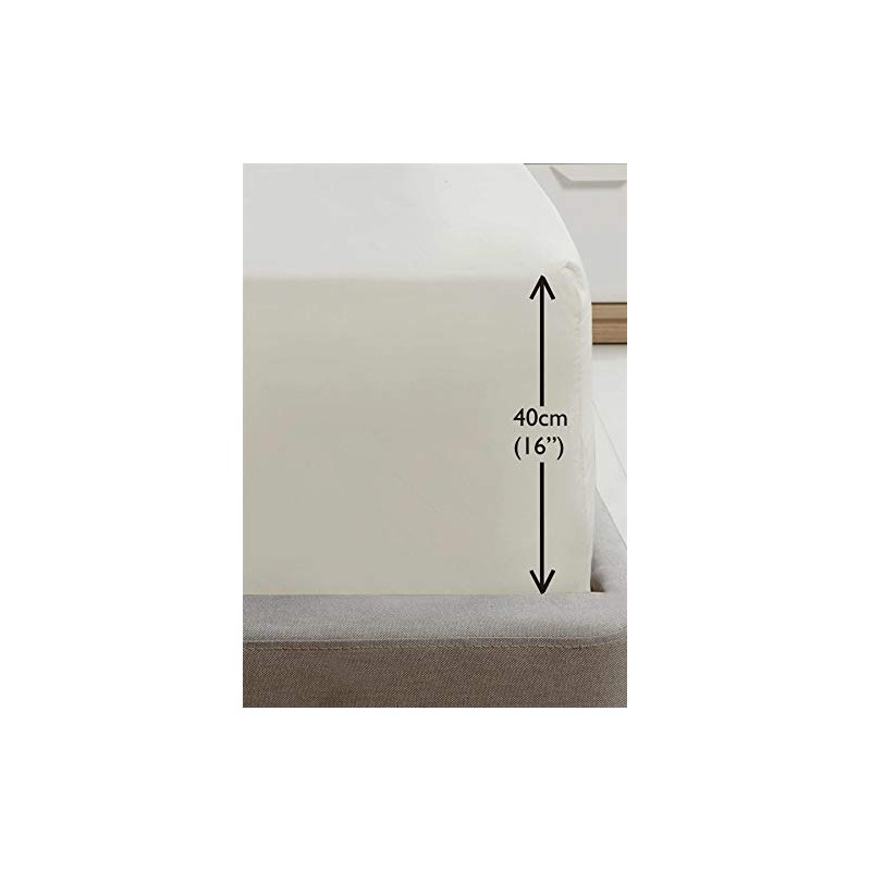 Rapport Luxury Super Soft Percale Plain 16" Deep Single Cream