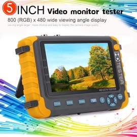 Probador de CCTV de 5 Pulgadas, Probador de Monitor de Video Analógico Coaxial AHD/TVI/CVI de 8 MP, Entrada VGA/HDMI, Salida de 12 V CC, Probador de Cámara de Seguridad de Prueba