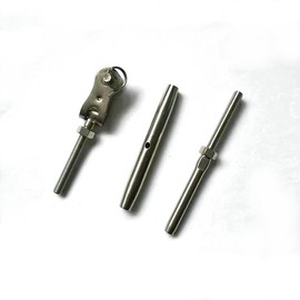 Stainless Steel Closed Body Jaw Turnbuckle Swage Stud with"T" Toggle for 1/8" Wire Cable