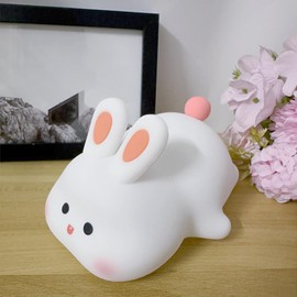Cute Rabbit Night Light, Bunny LED Squishy Novelty Animal Night Lamp, 3 Level Dimmable Nursery Nightlight for Breastfeeding Toddler Baby Kids Decor, Cool Gifts for Kids